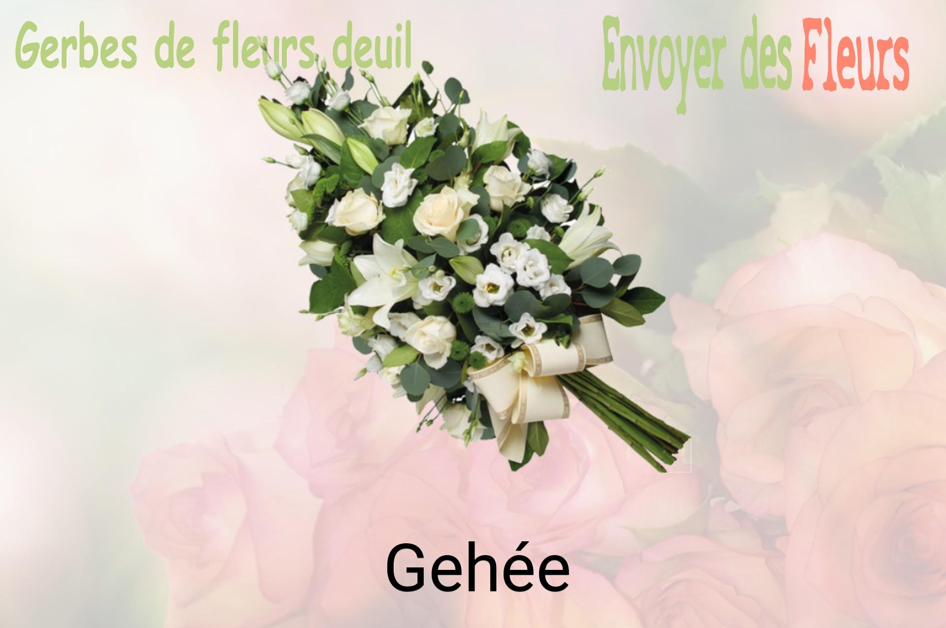Gerbe de fleurs de deuil livrée à Gehée